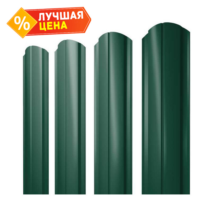 Штакетник Полукруглый Slim фигурный Grand Line 0,4 Полиэстер RAL6005 Зеленый Мох
