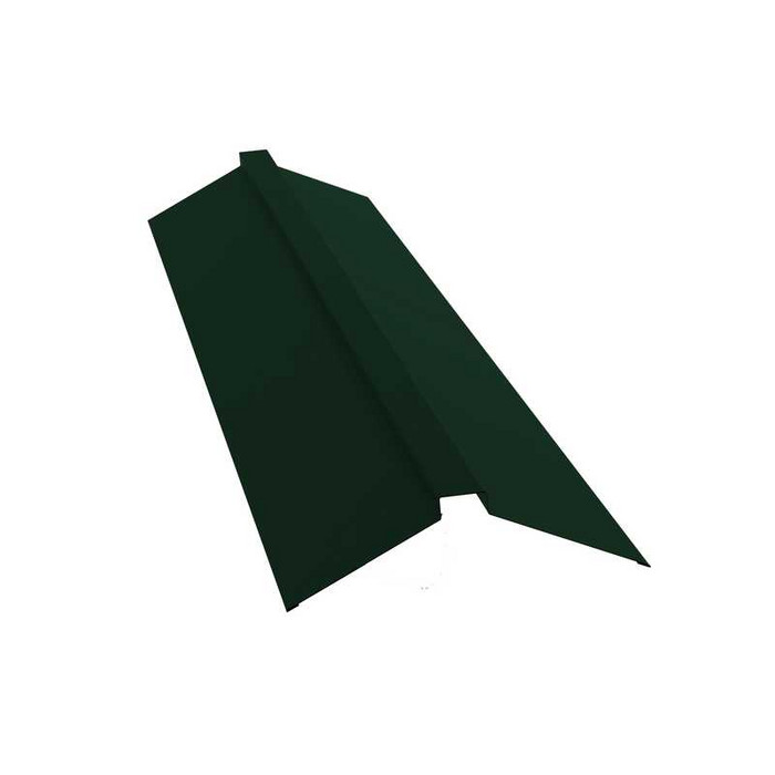 Планка конька плоского 115х30х115 0,5 GreenCoat Pural BT, matt RR 11 темно-зеленый (RAL 6020 хромовая зелень) - фото №1