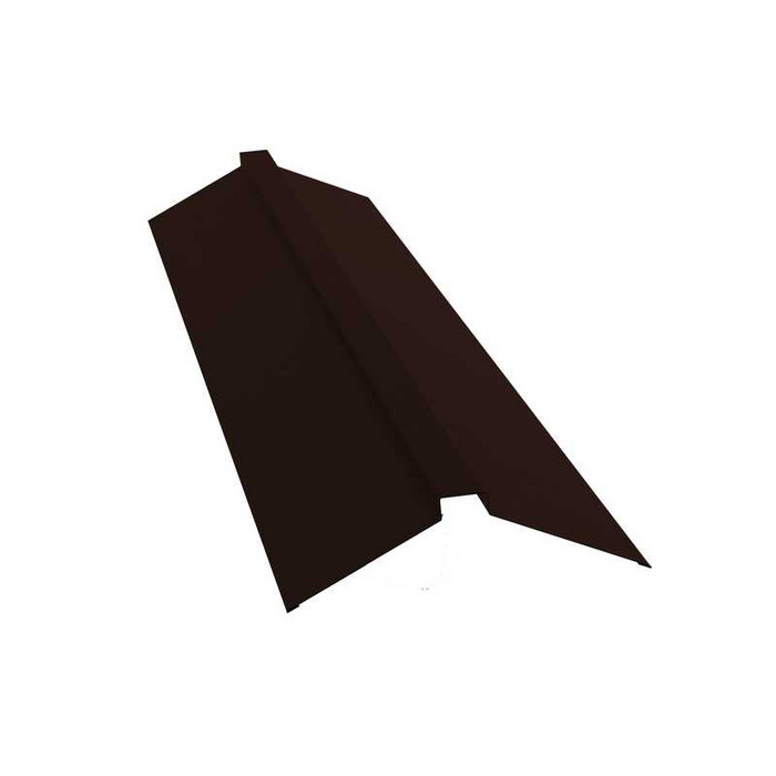 Планка конька плоского 115х30х115 0,5 GreenCoat Pural BT, matt RR 887 шоколадно-коричневый (RAL 8017 шоколад) - фото №1