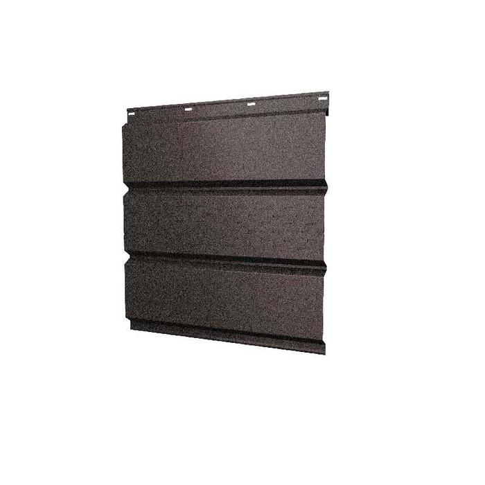 Софит металлический центральная перфорация 0,5 GreenCoat Pural BT с пленкой RR 32 темно-коричневый (RAL8019 серо-коричневый) - фото №1