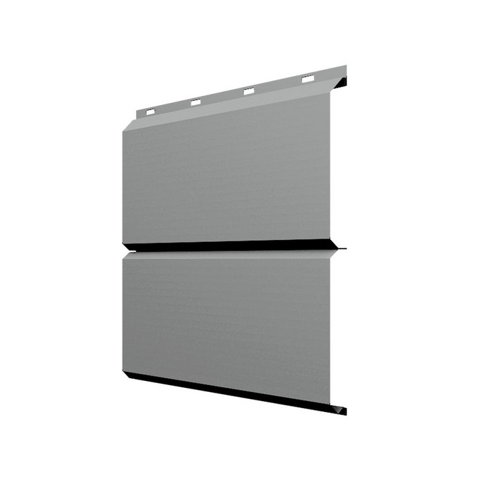 Софит ЭкоБрус без перфорации 0,345 Grand Line 0,5 Satin RAL9006 бело-алюминиевый