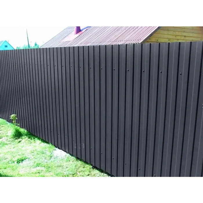 Профлист Grand Line С8А GreenCoat Pural BT, matt 0.5 мм RR 23 Темно-Серый - фото №2