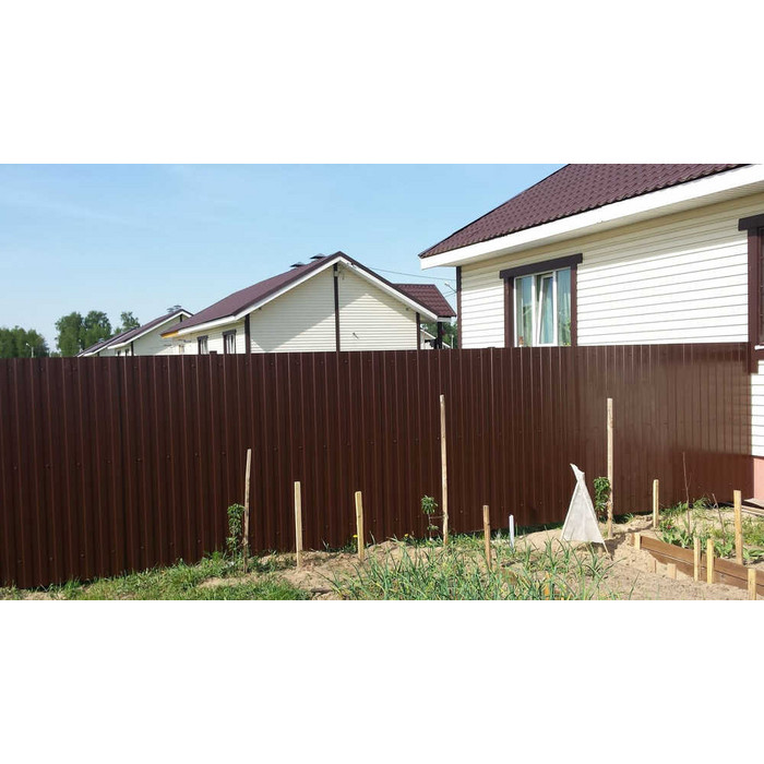 Профлист Grand Line С8А GreenCoat Pural BT, matt 0.5 мм RR 32 Темно-Коричневый - фото №4